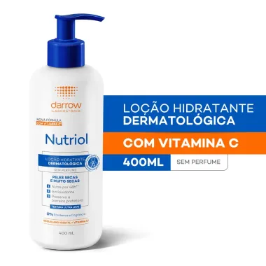 Nutriol Darrow Lo&ccedil;&atilde;o Hidratante com Vitamina C Peles Secas e Muito Secas Sem Perfume 400ml