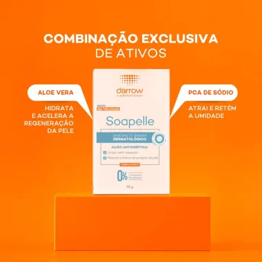 Sabonete em Barra Soapelle A&ccedil;&atilde;o Antiss&eacute;ptica Corpo e Rosto 70g