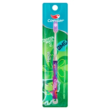 Escova Dental Condor Macia Suave Soft Divertidamente 2 Personagens e Cores Sortidos 1 Unidade