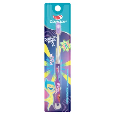 Escova Dental Condor Macia Suave Soft Divertidamente 2 Personagens e Cores Sortidos 1 Unidade