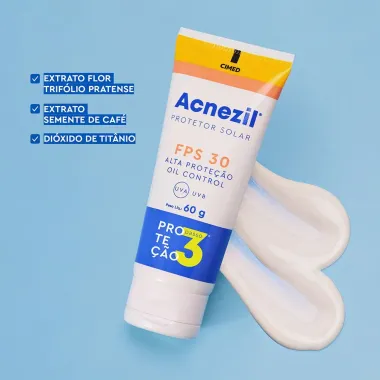 Protetor Solar Facial Controle da Oleosidade Acnezil FPS 30 60g