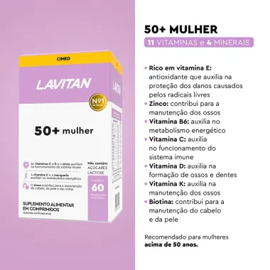 Lavitan 50+ Mulher Suplemento Alimentar com 60 Comprimidos
