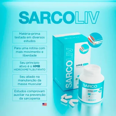 Sarcoliv HMB 500mg Divina Pharma com 60 Cápsulas