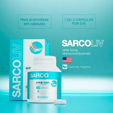 Sarcoliv HMB 500mg Divina Pharma com 60 Cápsulas