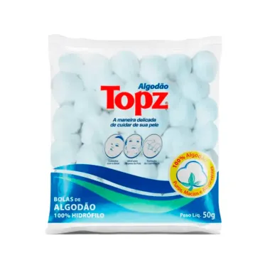 Algodão Topz Bolas 100% Hidrófilo 50g