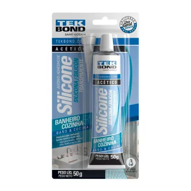 Adesivo Silicone Acético Tekbond Transparente Banheiro e Cozinha  50g