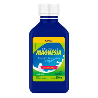 Leite de Magnésia Cimed Antiácido Suspensão Sabor Hortelã 120ml