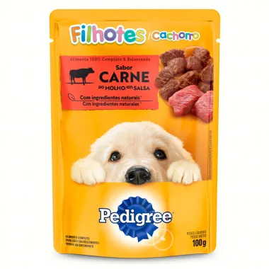 Ração Úmida para Cachorro Pedigree Filhotes Carne ao Molho Frente