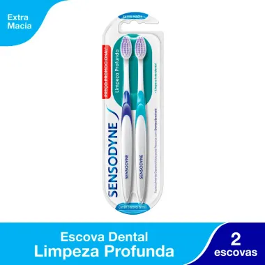 Escova Dental Sensodyne Limpeza Profunda Extra Macia Cores Sortidas 2 Unidades