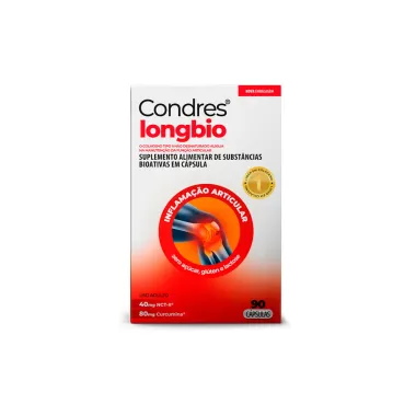 Condres Long Bio Col&aacute;geno Tipo II 40mg e Curcumina 80mg com 90 C&aacute;psulas