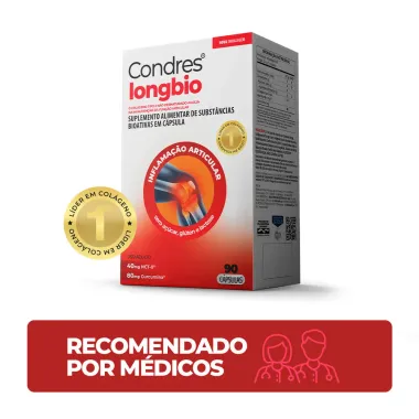Condres Long Bio Col&aacute;geno Tipo II 40mg e Curcumina 80mg com 90 C&aacute;psulas