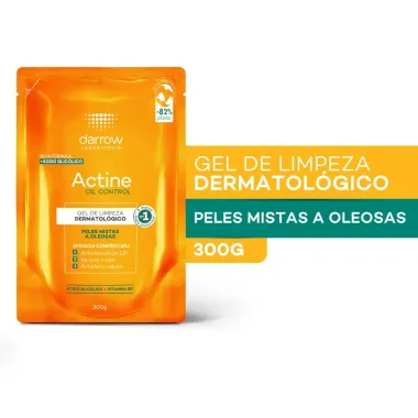 Actine Control Gel de Limpeza Facial Pele Mista a Oleosa Refil 300g