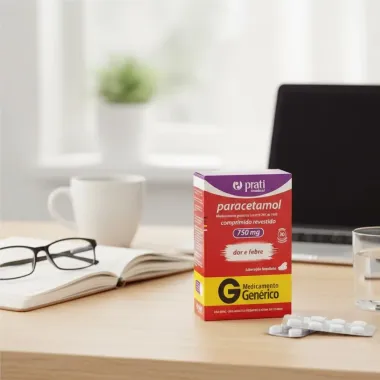 Paracetamol 750mg Prati Genérico com 20 Comprimidos Revestidos