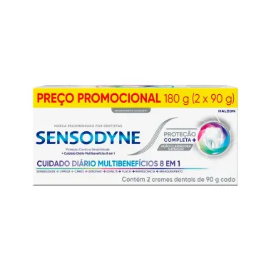 Creme Dental Sensodyne Proteção Completa Tamanho Família com 2 Unidades de 90g cada