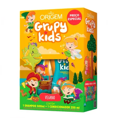 Kit Shampoo 500ml e Condicionador 250ml Grupy Kids Xô Embaraço Vegano