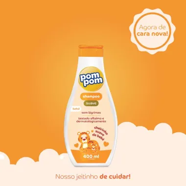 Shampoo Infantil Pom Pom Cheirinho Suave de Beb&ecirc; 400ml