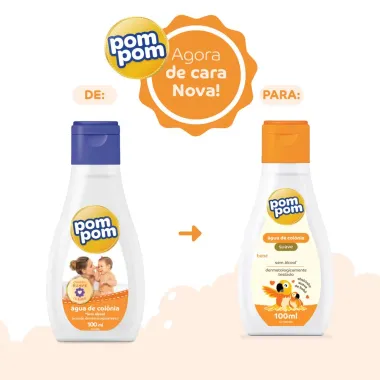 &Aacute;gua de Col&ocirc;nia Infantil Pom Pom Cheiro Suave de Beb&ecirc; Zero &Aacute;lcool 100ml