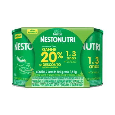 Nestonutri Nestlé 1 a 3 Anos 2 Unidades de 800g Cada