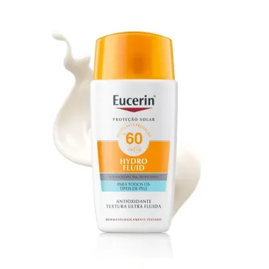 Protetor Solar Facial Ultra Fluido Eucerin Hydro Fluid FPS 60 Todos os Tipos de Pele 50ml
