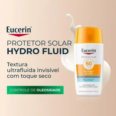Protetor Solar Facial Ultra Fluido Eucerin Hydro Fluid FPS 60 Todos os Tipos de Pele 50ml
