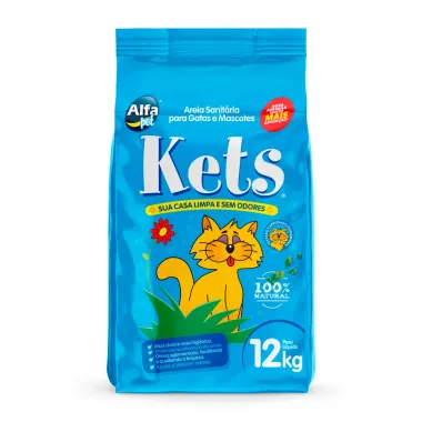 Areia Sanitária Kets para Gatos e Mascotes 12Kg