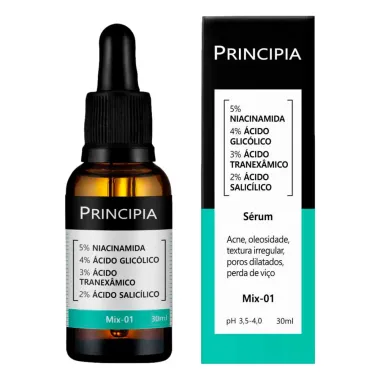 Sérum Principia Mix-01 Niacinamida, Ácidos Glicólico, Tranexâmico e Salicílico 30ml