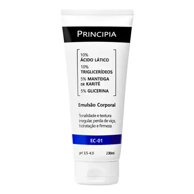 Emulsão Corporal Principia EC-01 Ácido Lático, Manteiga de Karité e Glicerina 200ml