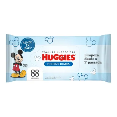 Lenço Umedecido Huggies Higiene Diária Disney Sortidos 88 Unidades