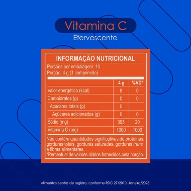 Vitamina C Neo Qu&iacute;mica 10 Comprimidos Efervescentes