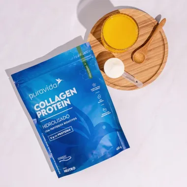 Collagen Protein Puravida Hidrolisado Verisol Sabor Neutro com 21g de Prote&iacute;na 450g