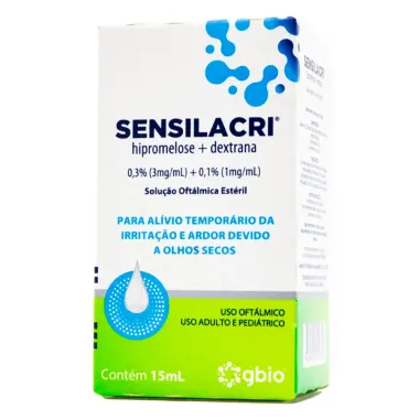 Sensilacri Solução Oftálmica Estéril com 15ml Frasco