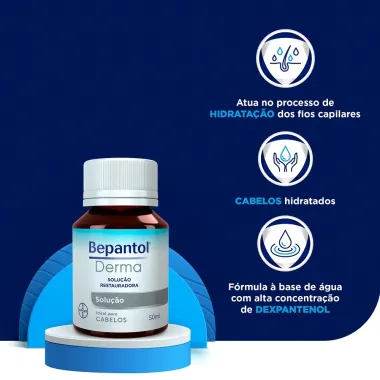 Bepantol Derma Solução Restauradora para Cabelos 50ml, Fios Hidratados