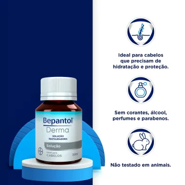 Bepantol Derma Solução Restauradora para Cabelos 50ml, Fios Hidratados