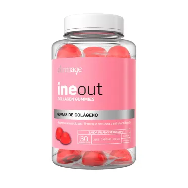 Ineout Dermage Collagen Gummies Sabor Frutas Vermelhas com 30 Gomas