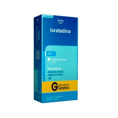 Loratadina 10mg Geloab Gen&eacute;rico com 12 Comprimidos