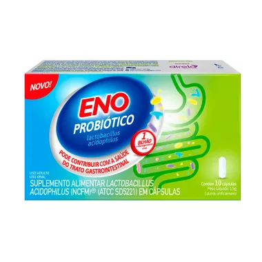 Eno Probiótico com 10 Cápsulas Frente