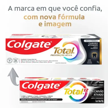 Creme Dental Colgate Total 12 Carvão Ativado 90g