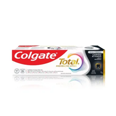 Creme Dental Colgate Total Preven&ccedil;&atilde;o Ativa Carv&atilde;o Ativado 90g