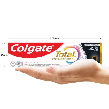 Creme Dental Colgate Total Preven&ccedil;&atilde;o Ativa Carv&atilde;o Ativado 90g