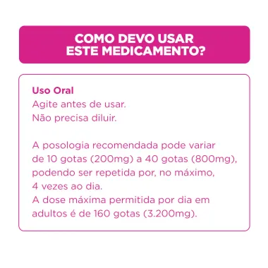 Buscofem 200mg/ml Sabor Tutti Frutti Gotas 20ml Indicação