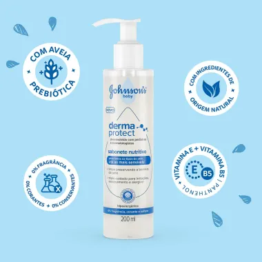 Sabonete Nutritivo Derma Protect Johnson's Baby para Todos os Tipos de pele 200ml