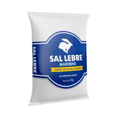 Sal Lebre Marinho Refinado Iodado 1kg
