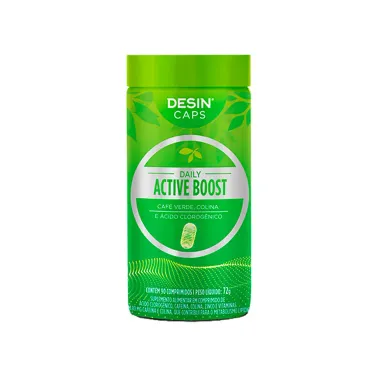 Desin Caps Daily Active Boost Café Verde, Colina e Ácido Clorogênico com 90 Comprimidos