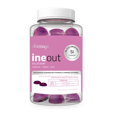 Ineout Dermage Silicium ++ Cabelos, Unhas e Pele Sabor Uva com 30 Gomas