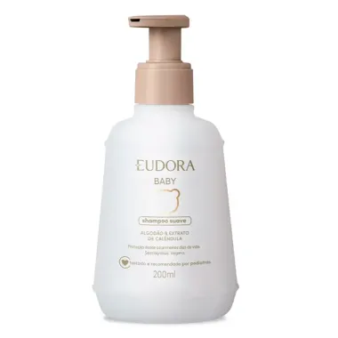 Shampoo Suave Eudora Baby Algodão e Extrato de Calêndula 200ml Frasco