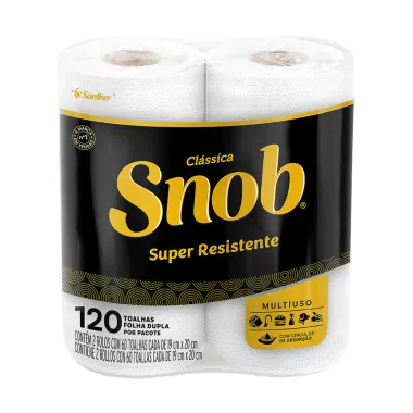 Papel Toalha Snob Cl&aacute;ssica Folha Dupla Super Resistente 2 Unidades