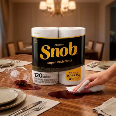 Papel Toalha Snob Cl&aacute;ssica Folha Dupla Super Resistente 2 Unidades