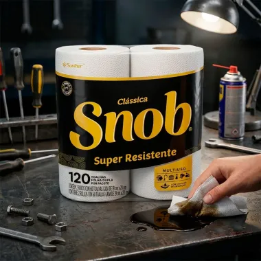 Papel Toalha Snob Cl&aacute;ssica Folha Dupla Super Resistente 2 Unidades
