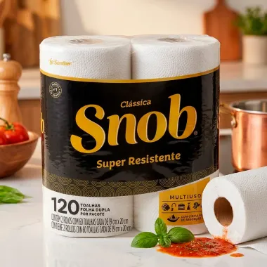Papel Toalha Snob Cl&aacute;ssica Folha Dupla Super Resistente 2 Unidades