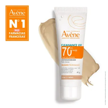 Protetor Solar Av&egrave;ne Cleanance UV FPS70 Tom 2 M&eacute;dio 40g